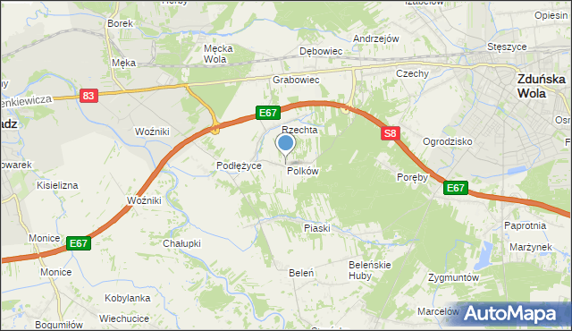 mapa Polków, Polków na mapie Targeo